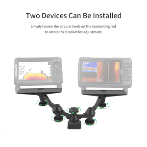 Soporte VINmounts de doble brazo para sonda de pesca, base grande y pequeña, ajustable 360°, doble pantalla, de aluminio y acero inoxidable, para uso marino. - Product Image 5