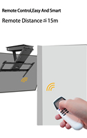 Support de télévision motorisé électrique en acier pour montage au plafond, télécommande, inclinaison et rotation, écrans plats de 32 à 65 pouces, VESA max 600x400 mm, 40 kg