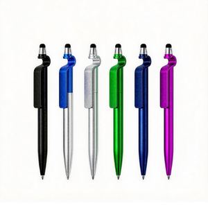 Custom 3-in-1 Retractable Ballpoint <b>Pen</b> for Tip Phone Holder Plastic for <b>Pen</b> for Touch Screens 1.0mm Black/Blue Ink - Product Image 2