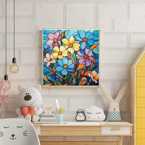 SONGWOOART Vente en gros Nouveaux produits <span class=keywords><strong>Peinture</strong></span> décorative 5D Fleurs en <span class=keywords><strong>vitrail</strong></span> Décoration de salon <span class=keywords><strong>Peinture</strong></span> diamant - Product Image 1