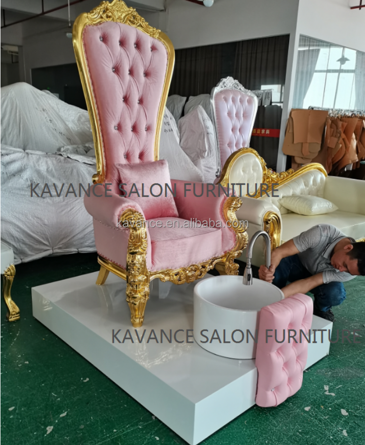 Pink Victorian Salon Chair Nail Chair Salon Furniture With Massage