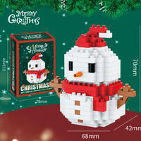 Ensemble de blocs de construction Micro Bricks, modèle de Père Noël mignon, puzzle de Noël, ornement de bureau, décoration de la maison, cadeau pour enfants