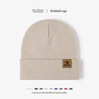 Gorro de Punto Personalizado con Puño Negro, Gorro de Invierno Cálido con Logotipo Bordado, Venta al Por Mayor para Hombres y Mujeres