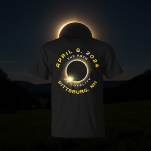 T-shirt Pittsburg NH 2024 Eclipse solaire - Totalité de l'éclipse du 8 avril - Product Image 3