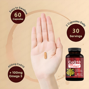 Supplément de CoQ10 avec étiquette OEM pour la santé cardiaque et la production d'énergie Suppléments nutritionnels de CoQ10 améliorés 60 capsules - Product Image 5
