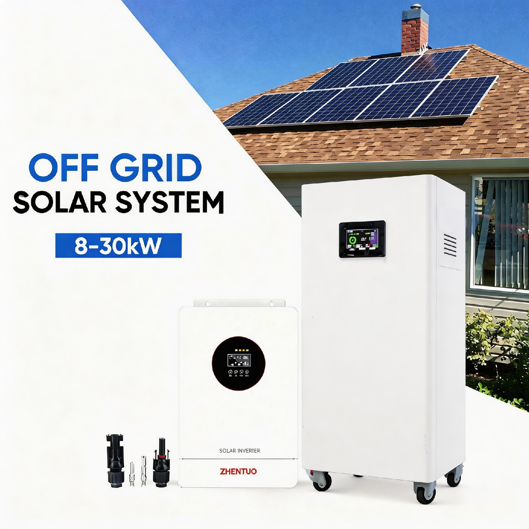 Ready Ship Off-Grid 5KW <strong>10KW</strong> 20KW <strong>Solar</strong> Power <strong>System</strong> Kit MPPT Pure Sine Wave <strong>Inverter</strong> Lithium Battery Fast Installation <strong>Guide</strong>