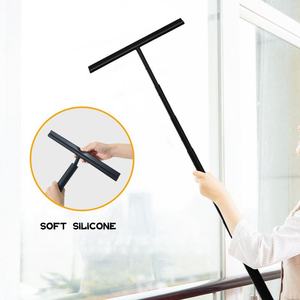 Dài nhôm vòi hoa sen giống cây chổi màu đen có thể thu vào Silicone cửa sổ Cleaner Hot Xe Cửa sổ kính bán buôn sàn gạt nước <span class=keywords><strong>scraper</strong></span> - Product Image 4