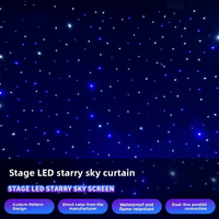 Rideau LED Ciel Étoilé Bleu et Blanc, Tissu de Fond de Scène, Plafond, Tissu Lumineux pour Spectacles de Mariage