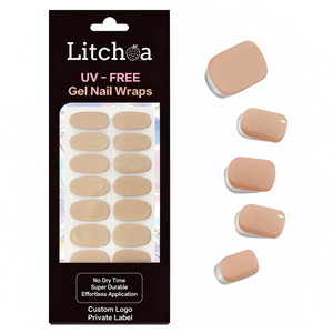 Elegantes y Brillantes Envolturas de Uñas de Gel de Resina SIN UV con Diseño Francés, Impermeables y No Tóxicas para Minoristas Premium - Product Image 1