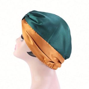 Satin Silk Night Sleep Hat <b>Head</b> <b>Cover</b> Designer Turbans for African Women Luxury Turban for Curly Natural Long Hair - Product Image 3