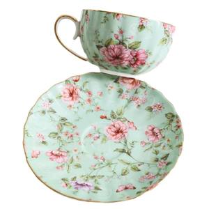 Juego de Taza y Platillo de Cerámica Moderna de Lujo con Diseño Floral y Borde Dorado para el Té Inglés de la Tarde y Decoración Elegante del Hogar - Product Image 3