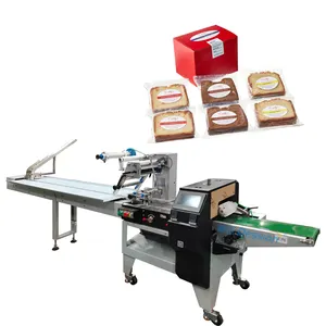 Automatische horizontale hochgeschwindigkeits-brotkuchen-keksverpackungsmaschine Bäckerei Lebensmittelverpackungsverschlussmaschine