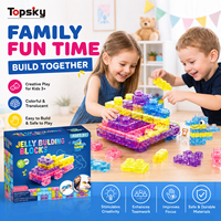 40 blocs de construction sensoriels en silicone souple, jouets éducatifs DIY pour enfants, thème animaux et nature