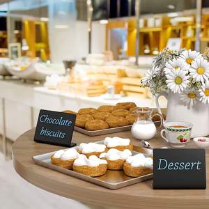 Paquete de 10 letreros de pizarra acrílicos ecológicos plegables AITEE Clear Mini Tabletop Small L-Shaped Blackboard - Product Image 5