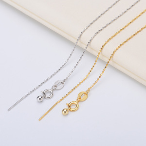 Collar de Cadena de Espina de Serpiente Ajustable de Plata S925 con Perla, Accesorio DIY para Mujer, Estilo Urbano, Aguja Plateada - Product Image 1