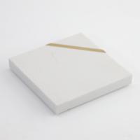 Sous-verres en marbre blanc avec ligne de cuivre Nouveaux sous-verres carrés en marbre conçus Verres Tasses Napperons Tampons