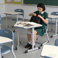 Bureau et chaise d'école en bois économiques |   Ensemble de salle de classe moderne individuelle