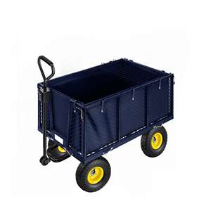 Chariot de transport multi-usage avec couvercle imperméable amovible, capacité de charge de 550 kg, chariot de jardinage, chariot de travail de jardin - Product Image 1
