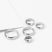 Anneau de perles perforées en acier inoxydable Anneau à trous traversants Accessoires de bijoux à bricoler soi-même Anneau rond en perles et pierres précieuses