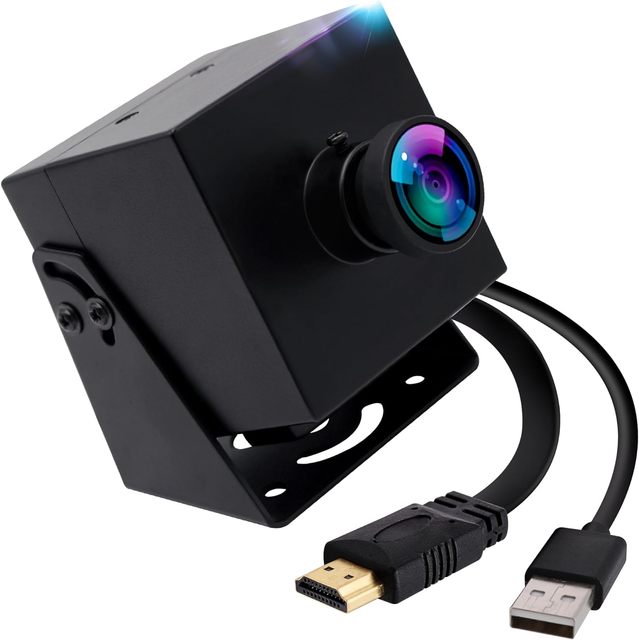 ELP 4K HD MI USB Camera Ultra HD 2160P 30FPS with IMX415 Sensor, H.265 USB Webcam with Wide Angle 120 Degree Non Distortion Lens