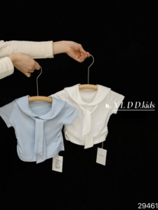 Maglietta per Bambina <span class=keywords><strong>con</strong></span> Collo Tondo e Maniche Corte, Stampa Cartoon, Stile Preppy, in Cotone Ecologico e Spandex, <span class=keywords><strong>con</strong></span> Fiocco per Bambini - Product Image 6