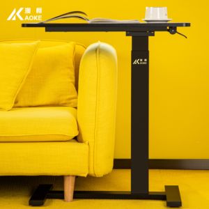AOKE Modern Hospital Dining <strong>Table</strong> <strong>Adjustable</strong> Overbed Gaming Desk with Iron and Panel Wood Stand Side <strong>Table</strong> - Product Image 3