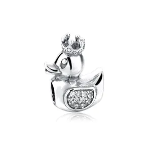 charm jewelry factory fashion 925 sterling silver duck charm