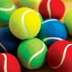 Balle de tennis pour chien personnalisable avec logo, haute élasticité, colorée, facile à attraper, pour jouer, mâcher et chasser, 2,5 pouces - Product Image 1