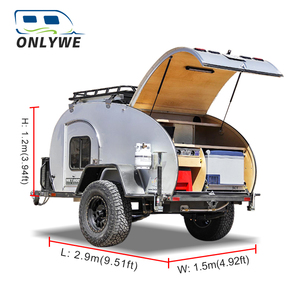 Remolque de Camping Personalizado ONLYWE, <span class=keywords><strong>Mini</strong></span> Remolque de Camping en Forma de Lágrima, Remolque de Camping Pequeño, Eje Único, Ligero - Product Image 1
