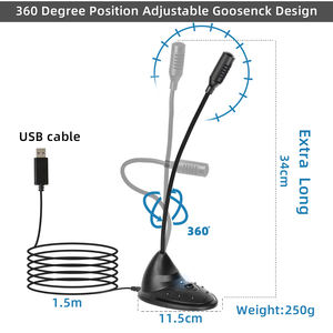 Micrófono USB de Escritorio Ligero con Cancelación de Ruido y Diseño de Cuello de Cisne T5 OEM para Sala de Conferencias - Product Image 2