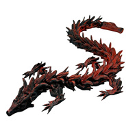 Figurine de dragon aquatique articulée en PLA imprimé en 3D, créature mythique, articulations mobiles, jouet anti-stress, décoration de bureau, fantaisie océanique, cadeau unisexe