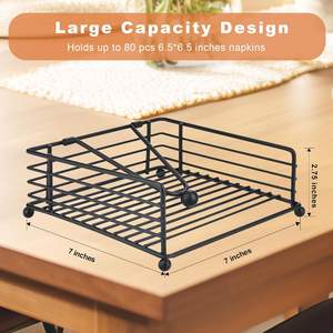 Porte-serviettes pour table et cuisine Distributeur de serviettes plates modernes pour la maison et l'extérieur Porte-serviettes en papier avec bras lesté - Product Image 6