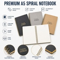 Carnet à spirales personnalisé professionnel avec impression, bords dorés, vente en gros, journal vierge, couverture rigide, format A5, pour étudiants