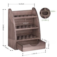 Organisateur de bijoux en bois massif de grande capacité - Boîtes de rangement en bois carrées classiques et présentoir pour bijoux