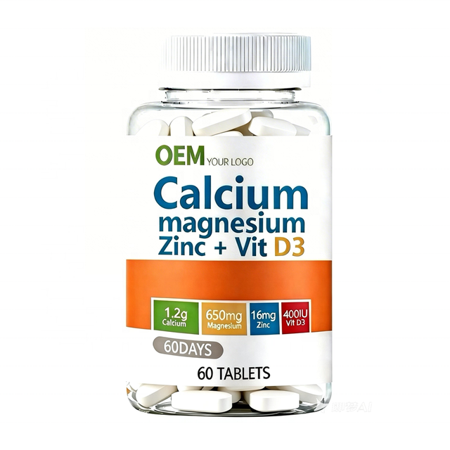 Wholesale Highly Absorbable Calcium Magnesium Zinc Vitamin D3 Tablets for Boost Immunity, Stronger Bones & Height Development