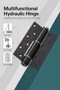 Bisagra de puerta hidráulica de cierre suave de 6 pulgadas de alta resistencia, de aleación de aluminio negro mate, con amortiguación silenciosa, para puertas de madera de hoteles de lujo - Product Image 3