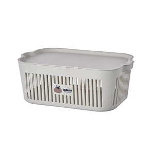 Giỏ đựng đồ nhựa xếp chồng được MONR có nắp, hộp đựng quần áo và đồ lót, nhiều ngăn, họa tiết sọc, hộp nhựa đa năng - Product Image 5