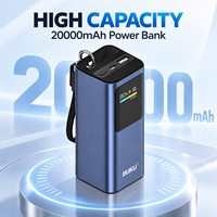 Batterie externe 100W bleue 20000mAh, chargeur portable avec double sortie Type-C, charge rapide PD, écran TFT MG-G210