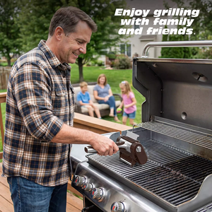 Brosse de nettoyage de barbecue sans fil rotative rechargeable avec raclette et lumière LED pour le camping et les grillades en terrasse - Product Image 6