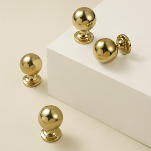 Tirador de Puerta de Armario Cromado Dorado Brillante, Tiradores de Gabinete de Latón Macizo, Estilo Europeo de Lujo - Product Image 6