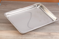 Plateau de service/plaque de cuisson en acier inoxydable 201, épaisseur 0,8 mm, écologique, grande taille, forme carrée, assiettes de qualité pour servir les aliments
