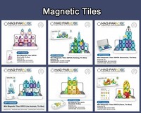 Bloques de Construcción Magnéticos Mini EPT de 3.75CM con Caja Metálica Portátil, Juego de 32-100 Piezas de Fichas Magnéticas Multi-Tema, Juguete STEM 3D para Niños en Viajes