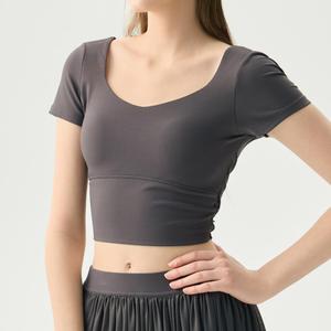 Top de Ballet para <span class=keywords><strong>Mujer</strong></span>, Ajustado, con Cuello en V, para Yoga, Pilates, Ejercicio, con Lazos <span class=keywords><strong>y</strong></span> Mangas Cortas - Product Image 5