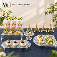Ensemble de présentoirs à desserts en acrylique personnalisés pour mariage, fiançailles, anniversaire, gâteau, beignets, pâtisserie, buffet, pause thé