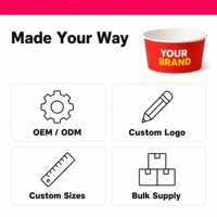 Papier alimentaire pour saladiers personnalisable en couleur et avec logo du client, assorti au couvercle.