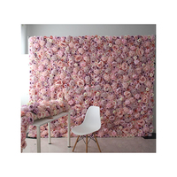 Rideau mural de fleurs roses de haute qualité, toile de fond florale pour scène de mariage, tissu en soie douce, installation facile, réutilisable, décoration