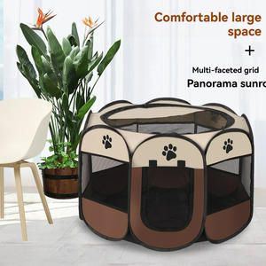 Octagon Pet <strong>Playpen</strong> 8 Panel Foldable Large Space Kennel for Multiple Dogs Cats <strong>Puppy</strong> Breathable Mesh Indoor Outdoor Use - Product Image 6