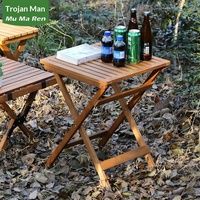 Massivholz Moderner Minimalistischer Klappbarer Tragbarer Outdoor-Esstisch für Nachtmärkte Straßenverkauf Wohnzimmer