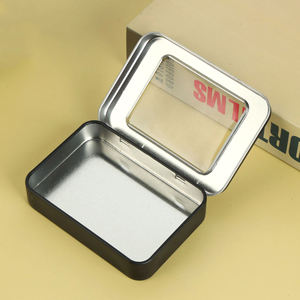 Custom Logo Rectangular Metal Tin Box Black Sliver Color for Food Beauty <b>Tools</b> Candle Craft Sticker <b>Storage</b> Made of Paper - Product Image 6