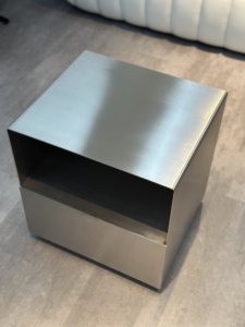 Modern Luxury <strong>Silver</strong> Stainless Steel Nightstand <strong>Bedside</strong> <strong>Table</strong> with Storage - Product Image 3